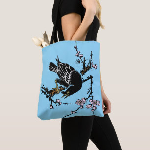 Vintage japanische Crow- und Kirschblüten