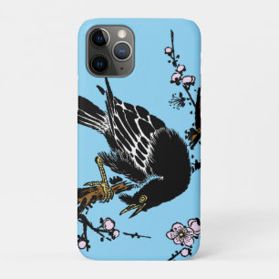 Vintage japanische Crow- und Kirschblüten Case-Mate iPhone Hülle
