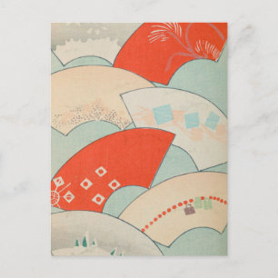 Vintage japanische Fans Postkarte