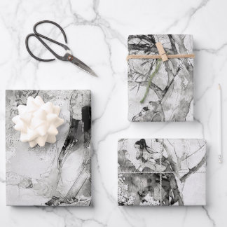 Vintage japanische Farbe Geschenkpapier Set