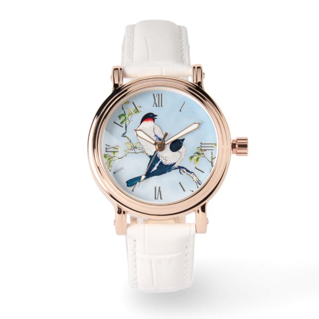 Vintage japanische Farbskizze Armbanduhr (Vorderseite)