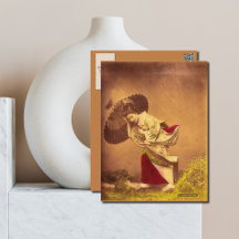 Vintage japanische Frau im Wind
