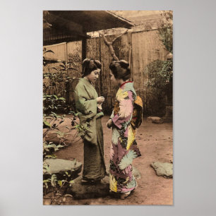 Vintage japanische Frauen Poster