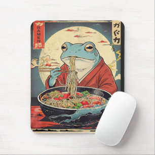 Vintage japanische Frosch-Ramen für Feinschmecker Mousepad