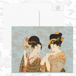 Vintage japanische Geisha Girls in Kimonos Postkarte