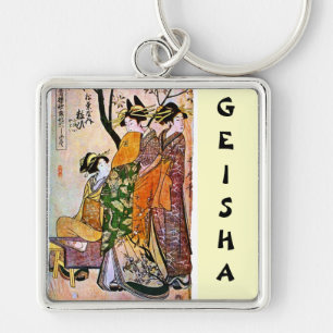 Vintage japanische Geisha-Kunst-kundengerechter Schlüsselanhänger