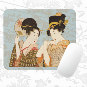 Vintage Japanische Geisha-Mädchen in Kimonos Mousepad