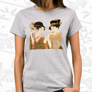 Vintage japanische Geisha-Mädchen in Kimonos T-Shirt