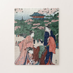 Vintage japanische Geisha-Mädchen Orientalisch  Puzzle