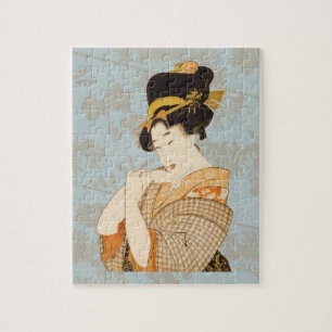 Vintage japanische Geisha-Unterhalterin in Kimono Puzzle