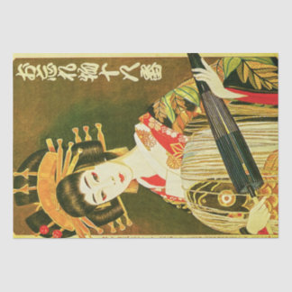 Vintage japanische Geisha, Wasaga Paper Umbrella A Seidenpapier