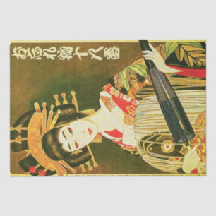 Vintage japanische Geisha, Wasaga Paper Umbrella A Seidenpapier