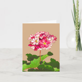Vintage japanische Hydrangea. Rosa und Grün Karte