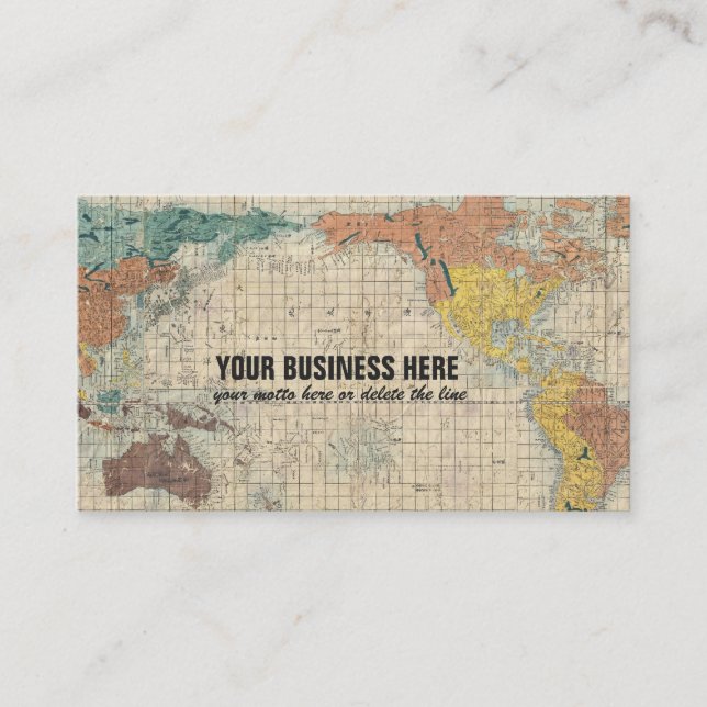 Vintage japanische Karte der Welt (Vorderseite)