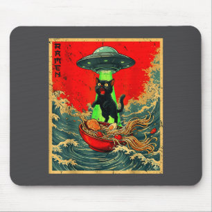 Vintage Japanische Katze Alien Ramen Vater Ufo Lus Mousepad