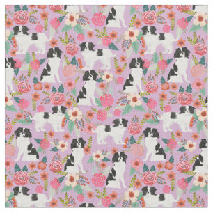 Vintage japanische Kinn-Blumen lila Stoff