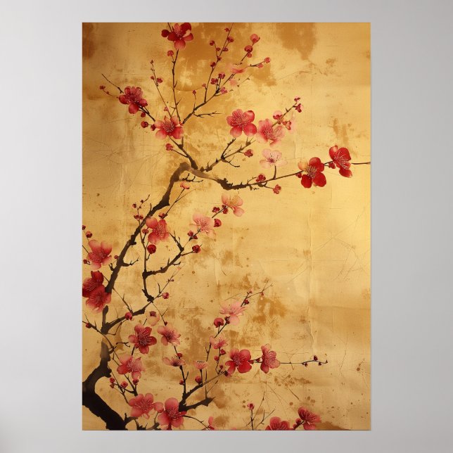 Vintage japanische Kirschblüte Poster (Vorne)