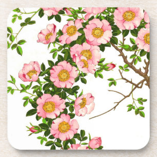 Vintage japanische Kirschblüten, Rosa und Gold Untersetzer