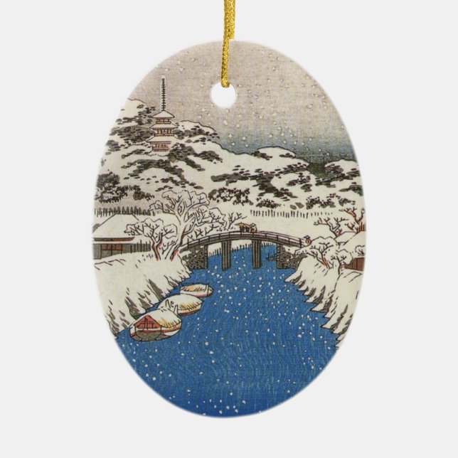 Vintage japanische Kran-Verzierung Keramik Ornament (Vorne)