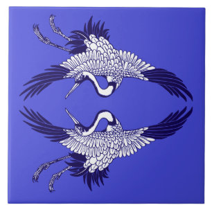 Vintage japanische Krane Keramik Tile Fliese