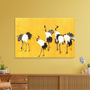 Vintage japanische Krankunst Leinwanddruck