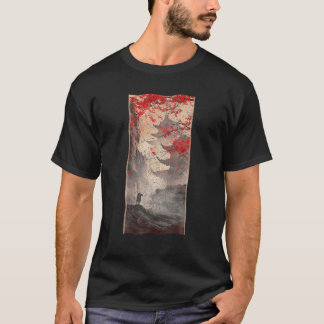 Vintage Japanische Kultur Retro-Kunst Druck Kirsch T-Shirt