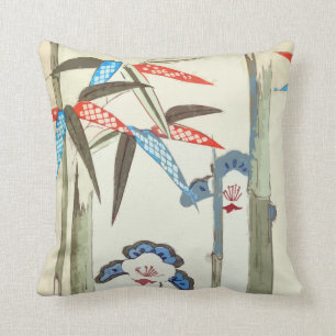 Vintage japanische Kunst Bamboo-Kissen Kissen