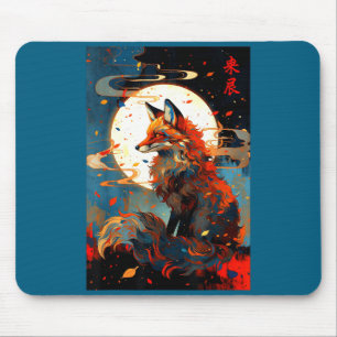 Vintage japanische Kunst Fuchs in der Mondnacht Sz Mousepad