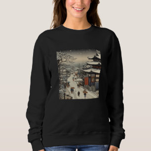 Vintage Japanische Kunst Kirschblüten Japan Holzsc Sweatshirt