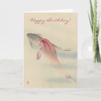 Vintage japanische Kunst: Koi-Karpfen-Geburtstag