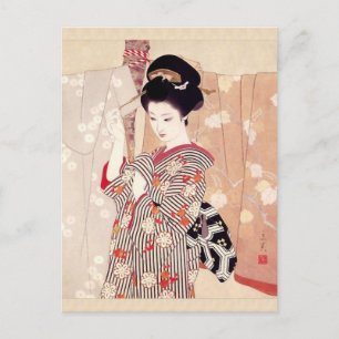 Vintage japanische Kunst Shimura Tatsumi Postkarte