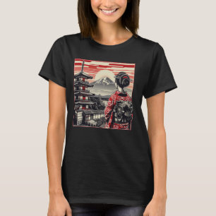 Vintage japanische Kunst Sonnenuntergang Mount Fuj T-Shirt