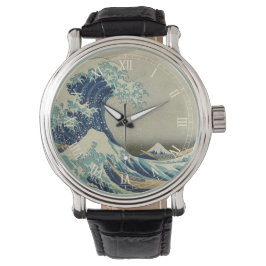 Vintage japanische Kunst, The Great Wave von Hokus Armbanduhr