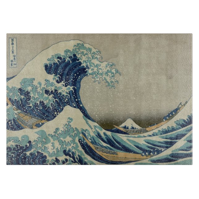 Vintage japanische Kunst, The Great Wave von Hokus Schneidebrett (Vorderseite)