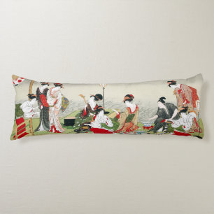 Vintage japanische Kunst Utagawa Toyohiro Druck Seitenschläferkissen
