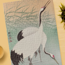 Vintage-Japanische Kunst Zwei Kraniche 1000 Teile