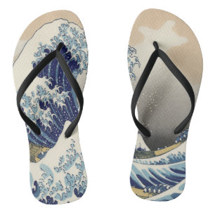 Vintage japanische Kunstlandschaft Flip Flops