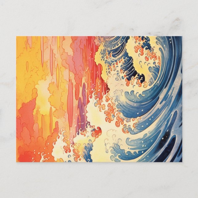 Vintage japanische Kunstpostkarte Postkarte (Vorderseite)