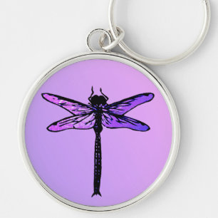 Vintage japanische Libelle, amethyst Lila Schlüsselanhänger