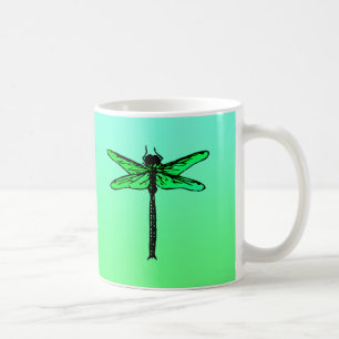 Vintage Japanische Libelle, Smaragdgrün Tasse