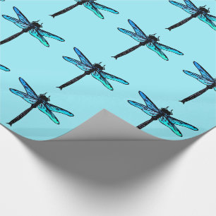 Vintage japanische Libelle, Türkisblau Geschenkpapier