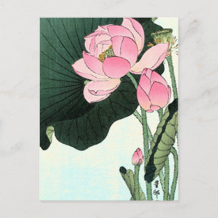 Vintage japanische Lotus-Blume Postkarte