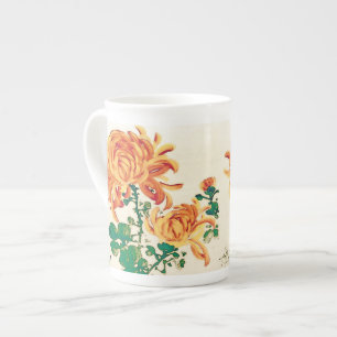 Vintage japanische Malerei der Chrysanthemen Prozellantasse