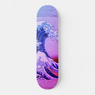 Vintage japanische Malerei mit großer Welle Skateboard
