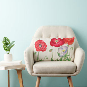 Vintage Japanische Mohn Botanische Kunst 1917 Lendenkissen