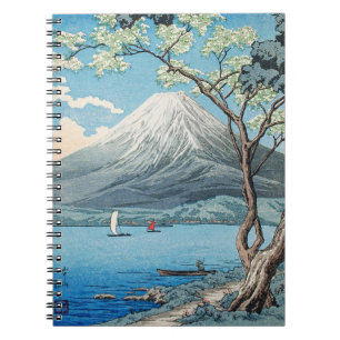 Vintage japanische Mount Fuji und Lake Yamanaka Ku Notizblock