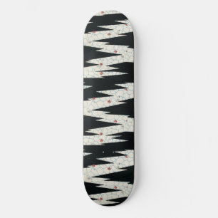 Vintage japanische Schwarz-Weiß-Blume Skateboard