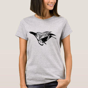 Vintage japanische Skizze eines Krans T-Shirt
