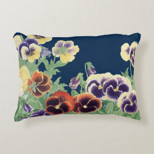 Vintage Japanische Stiefmütterchen-Blume Ukiyo-e B Dekokissen