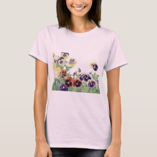 Vintage Japanische Stiefmütterchen-Blume Ukiyo-e B T-Shirt